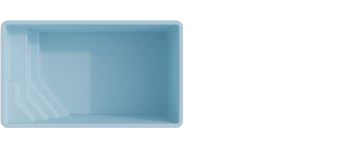 Vue de dessus du modèle de coque Star 4 rectangulaire avec escalier d'angle, présentation produit sur fond blanc
