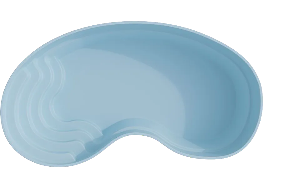 Vue de dessus du modèle de coque Hydrus en forme de haricot, présentation produit sur fond blanc
