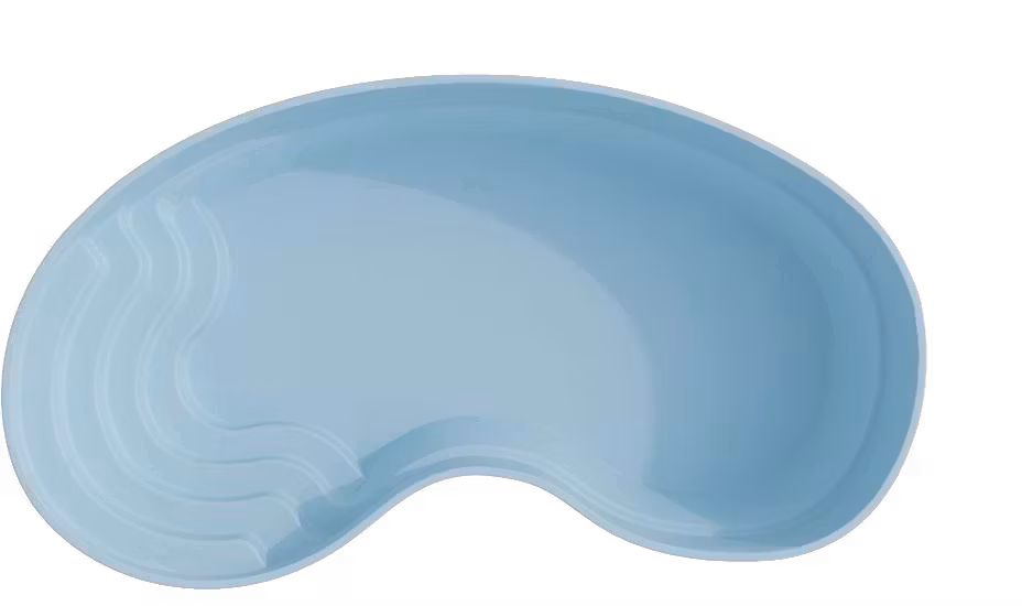 Vue de dessus du modèle de coque Hydrus en forme de haricot, présentation produit sur fond blanc